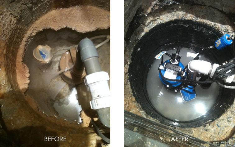 basement pump servicing example - London